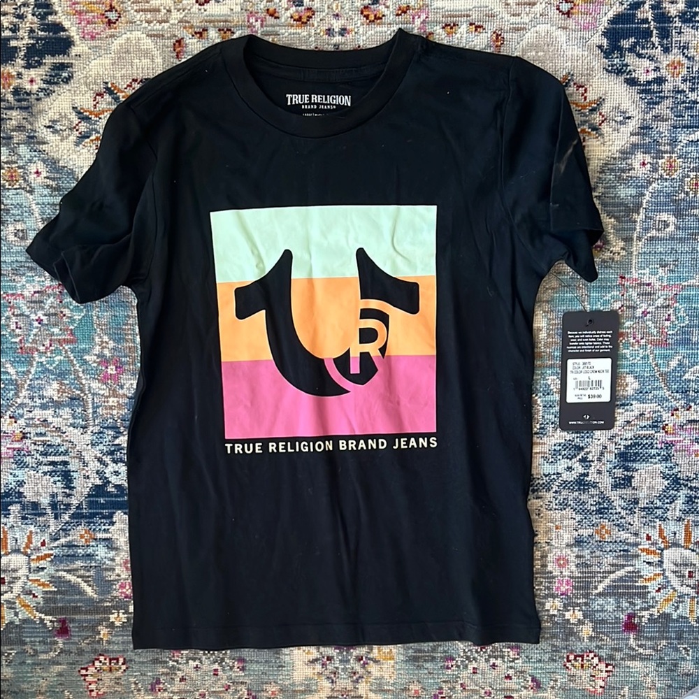 True Religion Youth Large Black Graphic T-Shirt